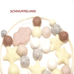 felt balls Baby mobile, sandpiper felt Baby mobile ready to gift