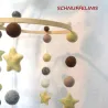 felt balls Baby mobile, sandpiper felt Baby mobile ready to gift