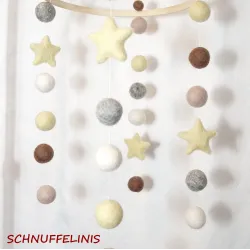 felt balls Baby mobile, sandpiper felt Baby mobile ready to gift