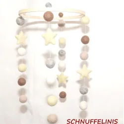 felt balls Baby mobile, sandpiper felt Baby mobile ready to gift