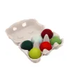 Rainbow felt balls mixed set, rainbow woll balls in box, Baby sensory gift Montessori