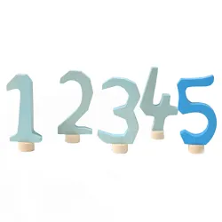 Grimms Blaues Zahlenstecker Set 1-5 Geburtstagsringe Zahlen Steckfigur