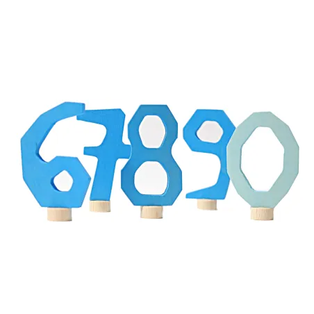 Birthday rings blue number set 6-9 + 0 plug-in figure Grimms numbers
