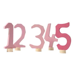 Grimms rosa Zahlenstecker Set 1-5 Geburtstagsringe Zahlen Steckfigur