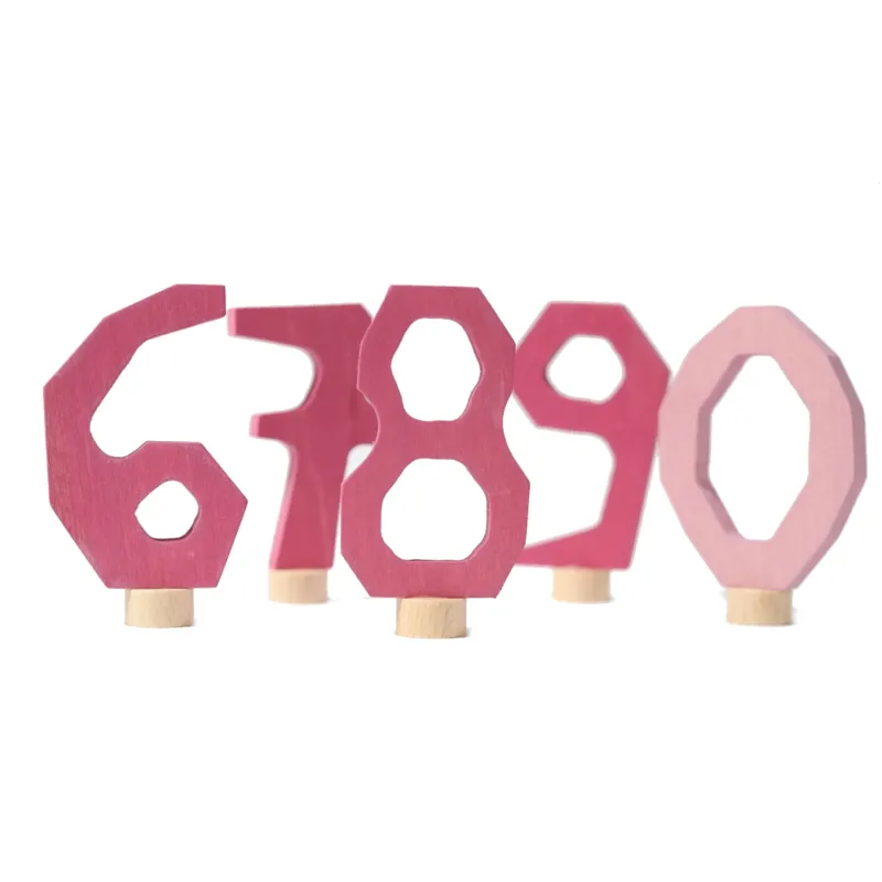 Birthday rings rose pink number set 6-9 + 0 plug-in figure Grimms numbers Birthday rings rose pink number set 6-9 + 0 plug-in figure Grimms numbers