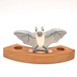 Geburtstagsringe Fledermaus, Stecker Holzringe Fledermaus