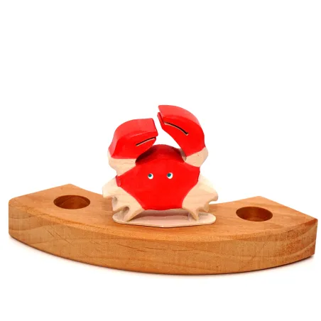 Krebs Krabbe Motivstecker Jahresring, Holzstecker Holztiere Krabbe Krebs
