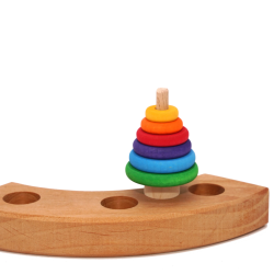 Peg tower baby rainbow wood ring plug