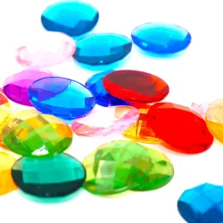 Pierres scintillantes géantes à facettes, paillettes blocs mandala