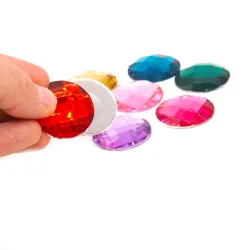 Pierres scintillantes géantes à facettes, paillettes blocs mandala
