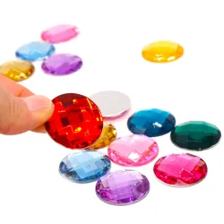 Pierres scintillantes géantes à facettes, paillettes blocs mandala