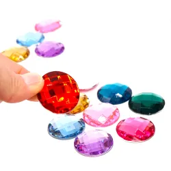 Pierres scintillantes géantes à facettes, paillettes blocs mandala