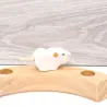 topolino bianco, anello di compleanno in legno topolini bianco