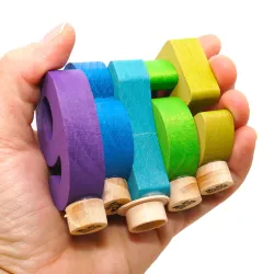 Birthday rings number set 1-5 in colourful, birthday ring ornaments