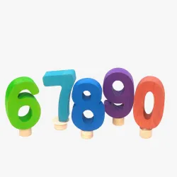 Birthday rings number set 6-9 +0 in colourful, birthday ring ornaments