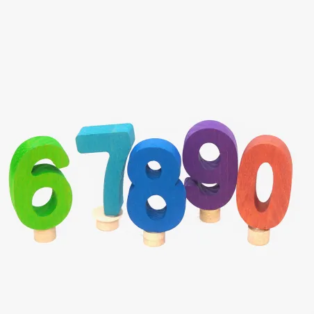 Birthday rings number set 6-9 +0 in colourful, birthday ring ornaments