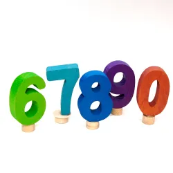 Birthday rings number set 6-9 +0 in colourful, birthday ring ornaments