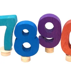 bunte Zahlenstecker Zahl aus Holz, Geburtstagsringe Zahl Steckfigur