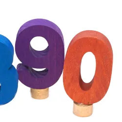 bunte Zahlenstecker Zahl aus Holz, Geburtstagsringe Zahl Steckfigur