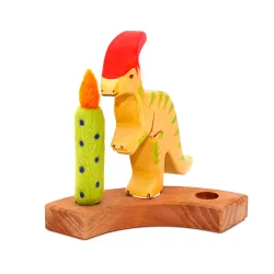 wooden Parasaurolophus ring plugs, Christmas Birthday plug toddler