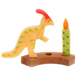 wooden Parasaurolophus ring plugs, Christmas Birthday plug toddler