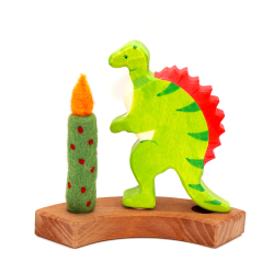 Spinosaurus Dino Motivstecker Holz Jahresringe