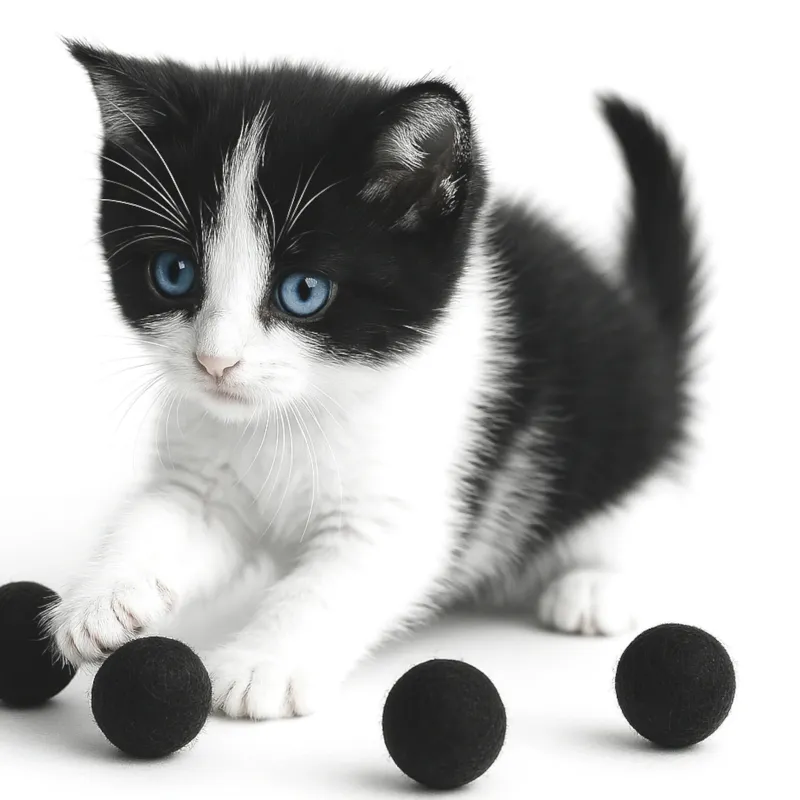 Balles de jouets pour chats, 4cm Balles de feutre chat avec odeur Balles de jouets pour chats, 4cm Balles de feutre chat avec odeur