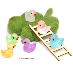 Miniature ducks, decorative for gnomes, bathing ducks miniature