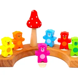 Geburtstagsringe Teddy Bär Bärchen, Bären Stecker Holzringe Teddy