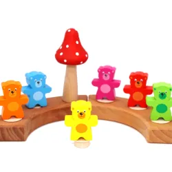 Geburtstagsringe Teddy Bär Bärchen, Bären Stecker Holzringe Teddy