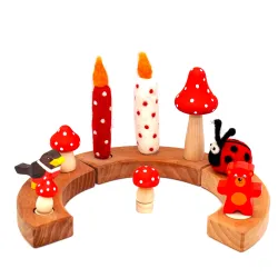 Geburtstagsringe Teddy Bär Bärchen, Bären Stecker Holzringe Teddy