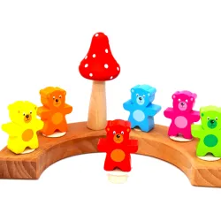 Geburtstagsringe Teddy Bär Bärchen, Bären Stecker Holzringe Teddy