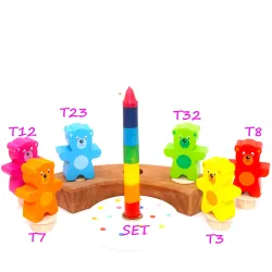 Geburtstagsringe Teddy Bär Bärchen, Bären Stecker Holzringe Teddy