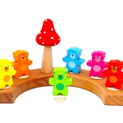 Geburtstagsringe Teddy Bär Bärchen, Bären Stecker Holzringe Teddy
