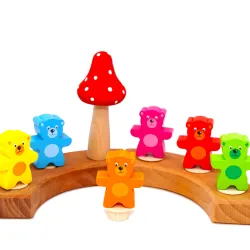 Geburtstagsringe Teddy Bär Bärchen, Bären Stecker Holzringe Teddy