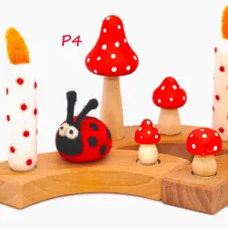 Geburtstagsringe Pilz Holz, Holzpilz Stecker Holzringe, Waldorf Pilz