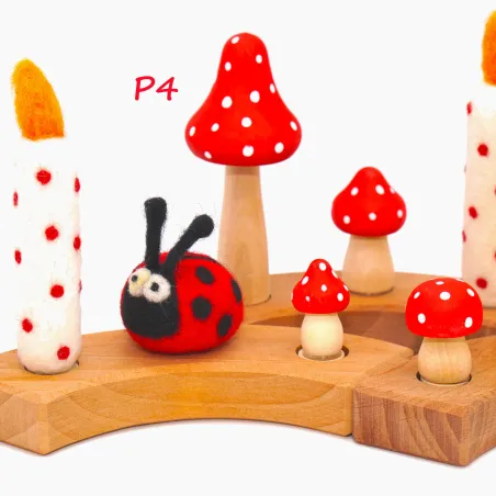Geburtstagsringe Pilz Holz, Holzpilz Stecker Holzringe, Waldorf Pilz