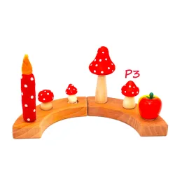 Geburtstagsringe Pilz Holz, Holzpilz Stecker Holzringe, Waldorf Pilz
