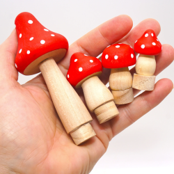 Geburtstagsringe Pilz Holz, Holzpilz Stecker Holzringe, Waldorf Pilz