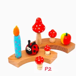 Geburtstagsringe Pilz Holz, Holzpilz Stecker Holzringe, Waldorf Pilz