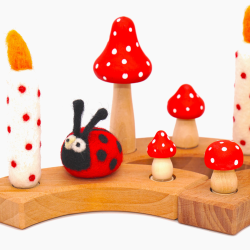 Geburtstagsringe Pilz Holz, Holzpilz Stecker Holzringe, Waldorf Pilz