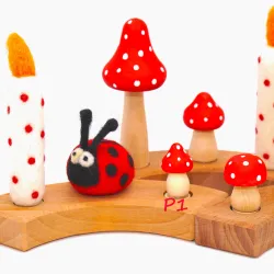 Geburtstagsringe Pilz Holz, Holzpilz Stecker Holzringe, Waldorf Pilz