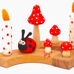 Geburtstagsringe Pilz Holz, Holzpilz Stecker Holzringe, Waldorf Pilz
