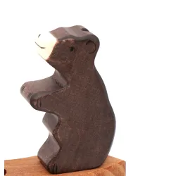 Annual ring wooden plug bear, motif plug birthday bear wooden bear
