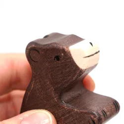 Annual ring wooden plug bear, motif plug birthday bear wooden bear