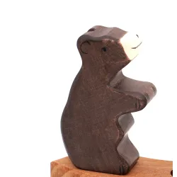 Annual ring wooden plug bear, motif plug birthday bear wooden bear