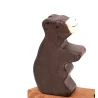 Annual ring wooden plug bear, motif plug birthday bear wooden bear