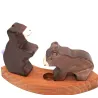 Annual ring wooden plug bear, motif plug birthday bear wooden bear