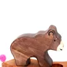 Annual ring wooden plug bear, motif plug birthday bear wooden bear