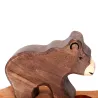 Annual ring wooden plug bear, motif plug birthday bear wooden bear